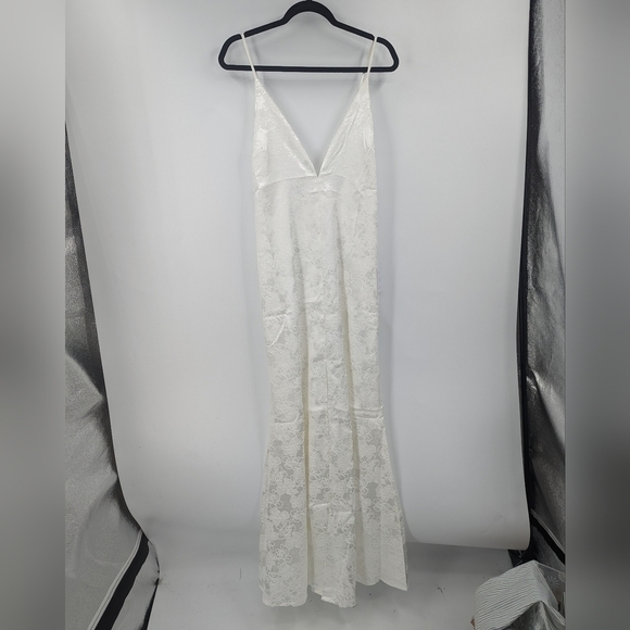 NWT LULU'S Promise My Passion Bridal Maxi V-neck Sleeveless Spaghetti Strap Dres - Picture 1 of 10